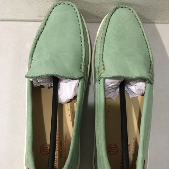 MARC JOSEPH NEW YORK GIRL'S POWDER GREEN LEATHER BROADWAY LOAFERS 13-NICE! - Picture 8 of 13